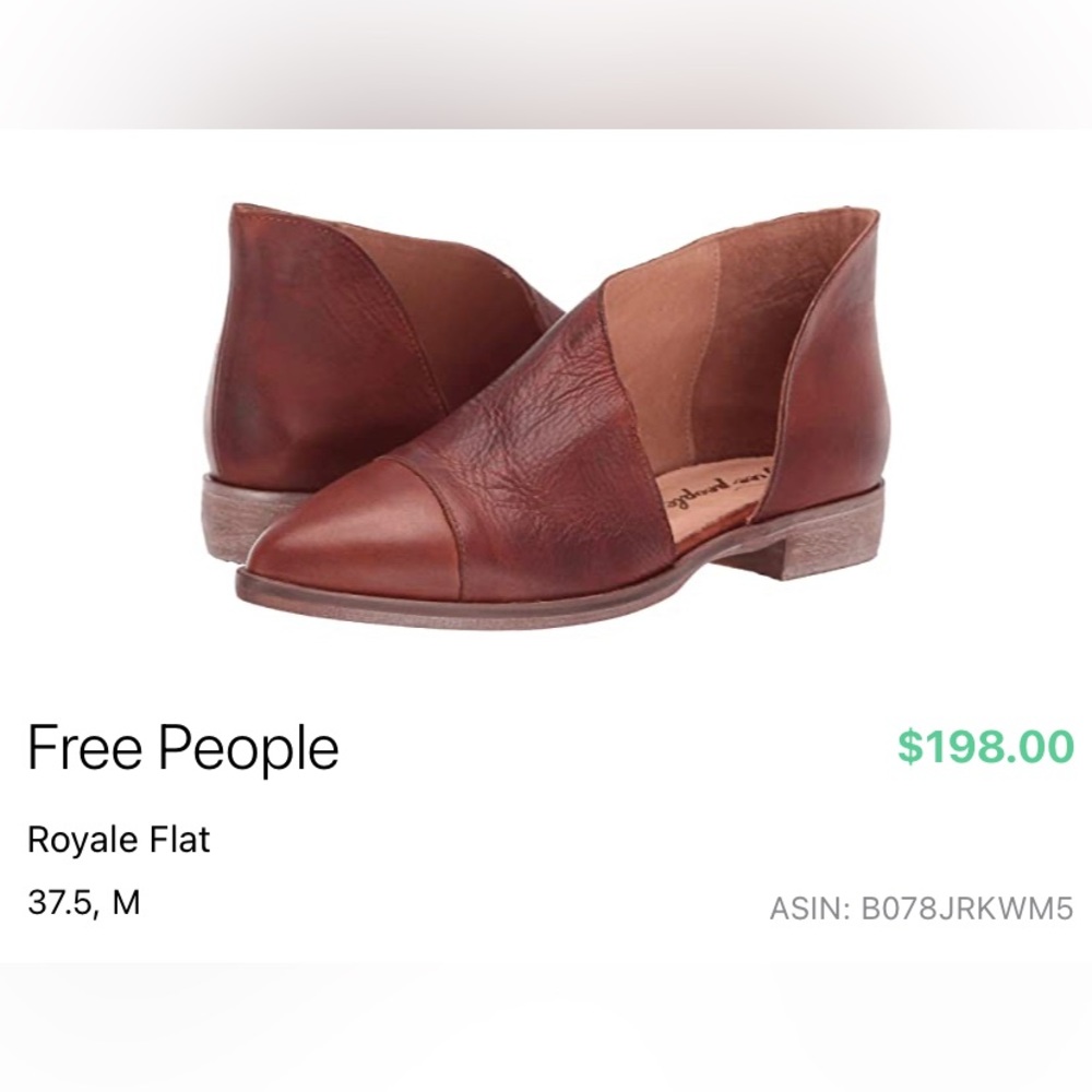 Free People Royale Flat Whiskey Taupe 37.5 Used Condition